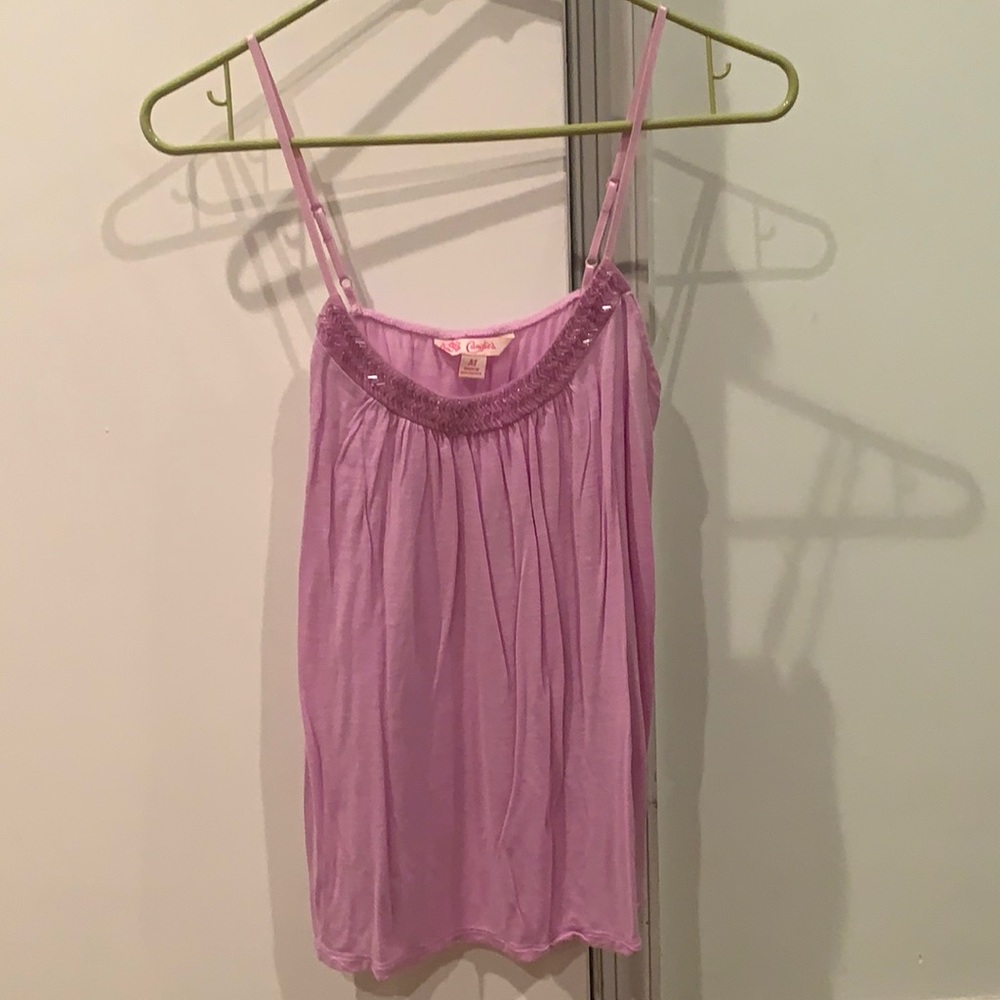Thank with beaded neckline